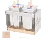 Ice Pop Eisformen aus Edelstahl mit Eiswürfel Schale zum Kühlen