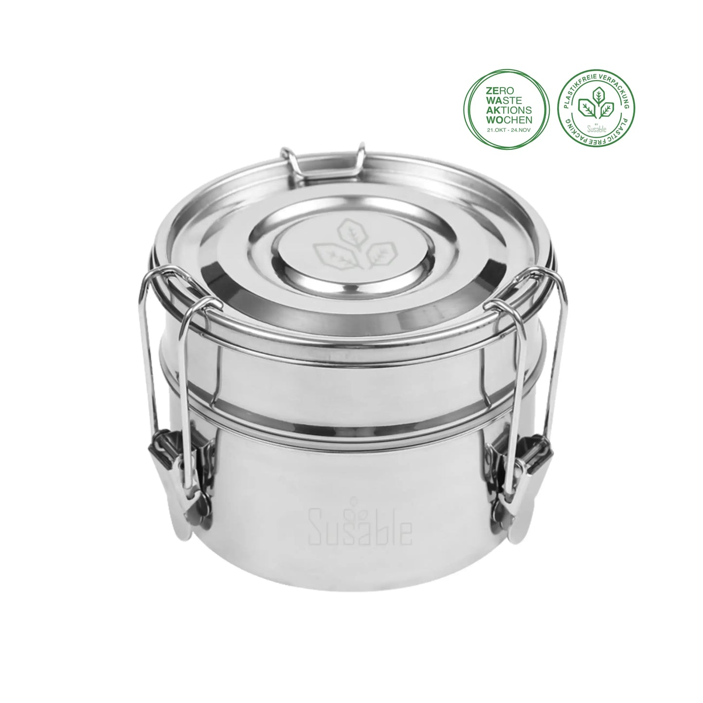 Doppel Layer Lunch Box  1400ml Edelstahl, auslaufsicher, mit Besteck, vielseitig und BPA-frei