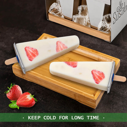 Ice Pop Eisformen aus Edelstahl mit Eiswürfel Schale zum Kühlen