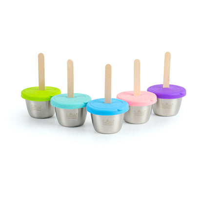 Entdecke den Frozen Yoghurt Bites Maker: 5x60ml Edelstahlbecher, BPA-freie Silikondeckel, nachhaltig & spülmaschinenfest – ideal für gesunde Snacks.