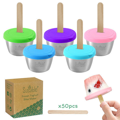 Frozen Yoghurt Bites Maker in der Spülmaschine – spülmaschinenfeste Edelstahlbecher und Silikondeckel