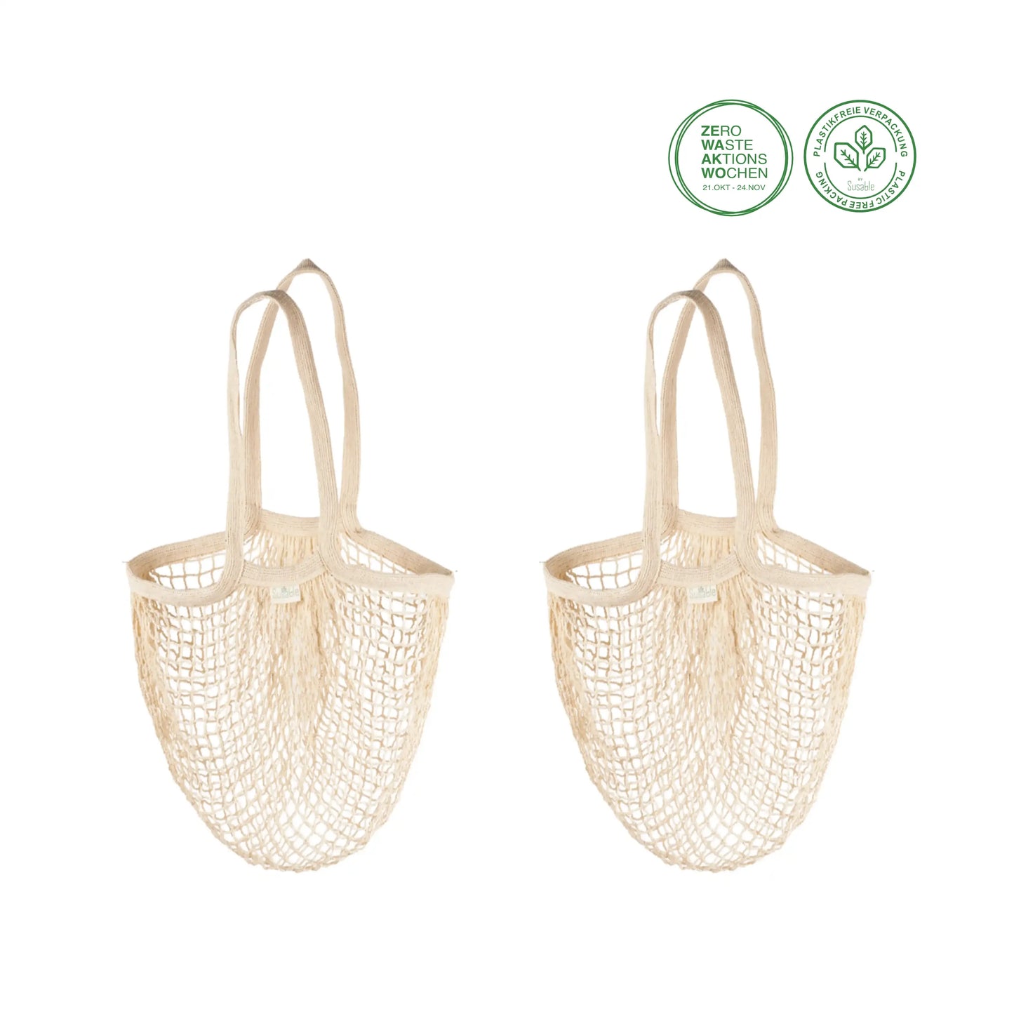 Susable wiederverwendbare Netzbeutel – Baumwoll-Mesh-Einkaufstaschen, ideal für Obst und Gemüse. Nachhaltig, faltbar und waschbar, perfekt für den täglichen Einkauf.