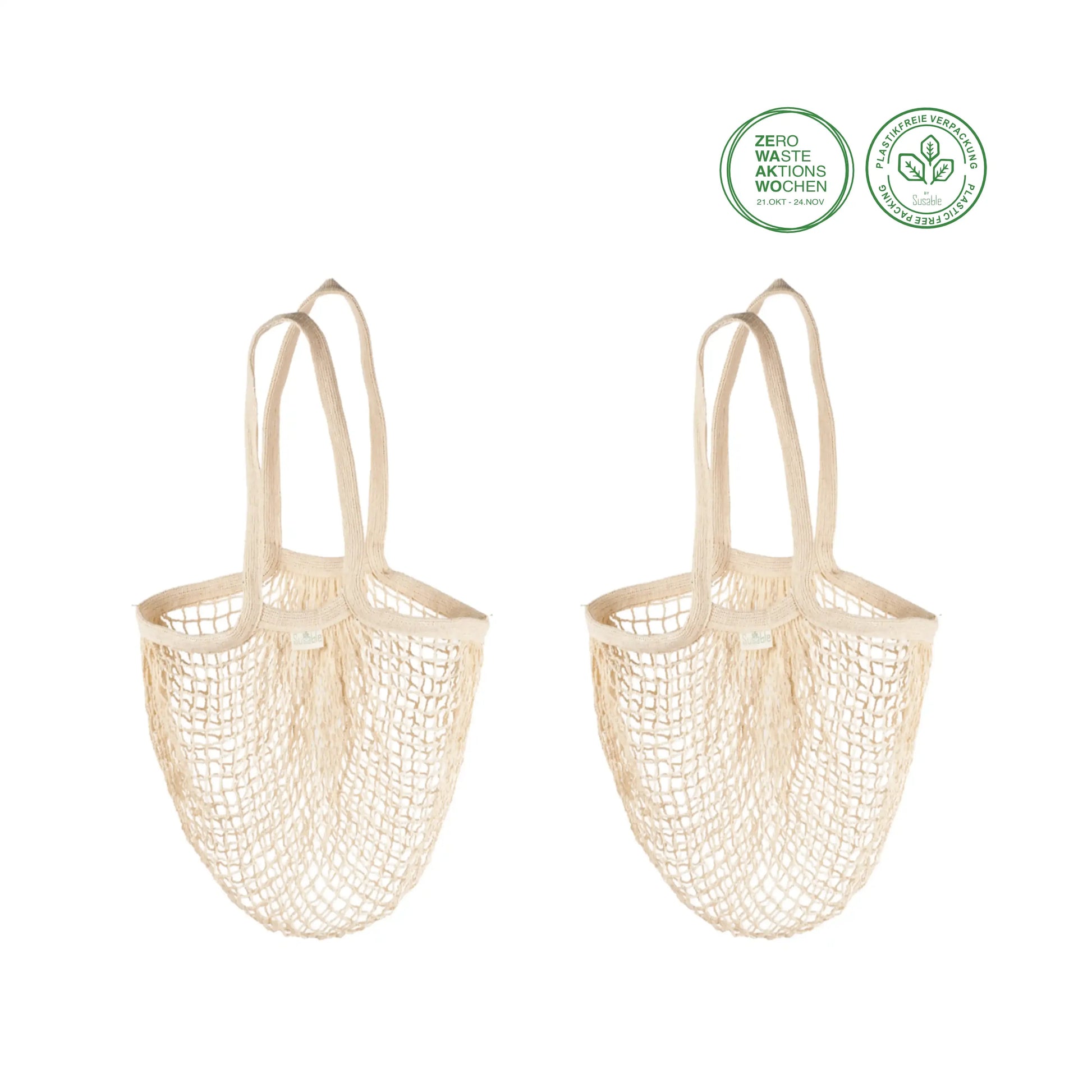 Susable wiederverwendbare Netzbeutel – Baumwoll-Mesh-Einkaufstaschen, ideal für Obst und Gemüse. Nachhaltig, faltbar und waschbar, perfekt für den täglichen Einkauf.