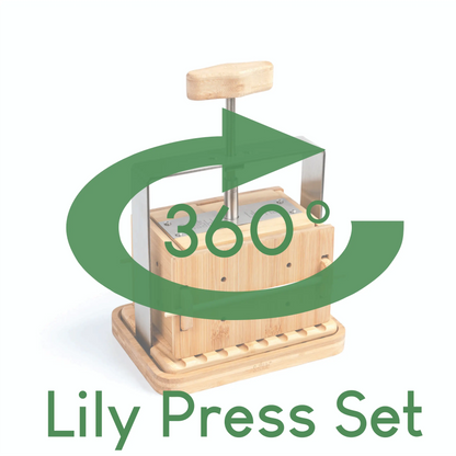 Lily Press Set 360 Grad Video Umweltfreundliche Tofu-Presse für hausgemachten Tofu und Käse, plastikfrei und BPA-frei für gesündere Zubereitung.